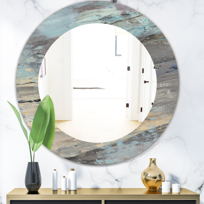 East Urban Home Modern Accent Mirror, Rock Panel Decorative Wall Mirror ...
